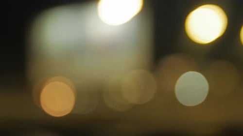 Abstract Blurred Bokeh Lights at Night
