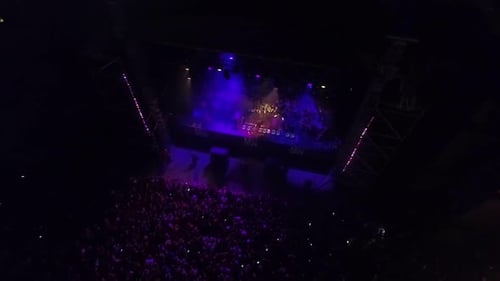 Party Arena And Crowd Night Aerial View 11