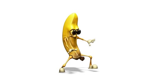 mr. Banan - Danse en boucle sur fond blanc