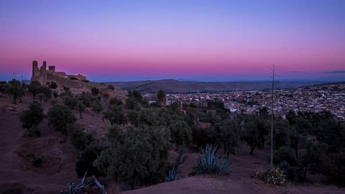 Beautiful Timelapse of the Fes City in Morocco at Sunset