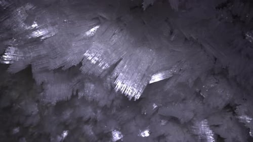 Macro Photography of Ice Growths in a Cave