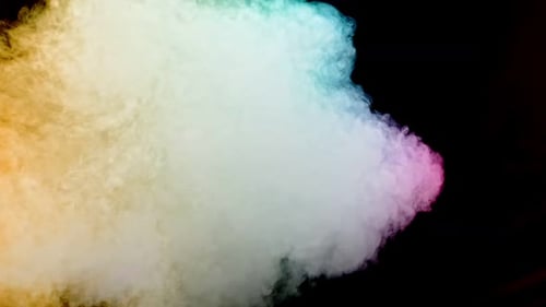 Colorful Smoke Clouds on a Black Background