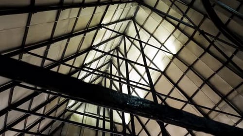 Metal sections of the roof
