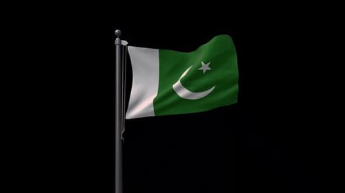 Waving Pakistan National Flag Seamless Loop Animation