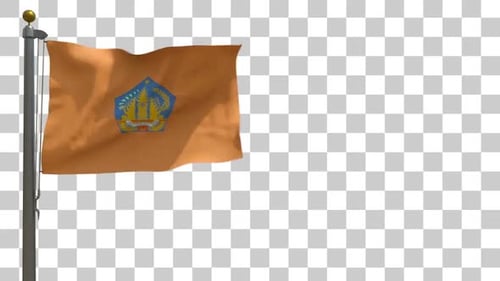 Flagge von Bali auf Fahnenmast mit Alphakanal