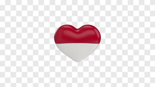 3D Rotating Red White Heart Icon