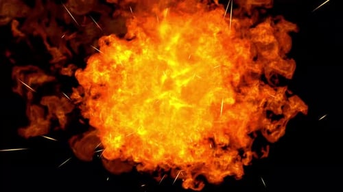 Dynamic Fiery Explosion with Bursting Sparks VFX