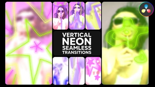Seamless Vertical Neon Transitions | DaVinci Resolve