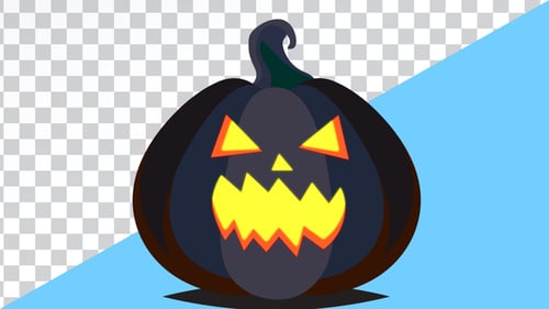Flat Design Halloween Jack-o'-Lantern Glow