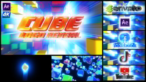 Cube Logo and Text Reveal