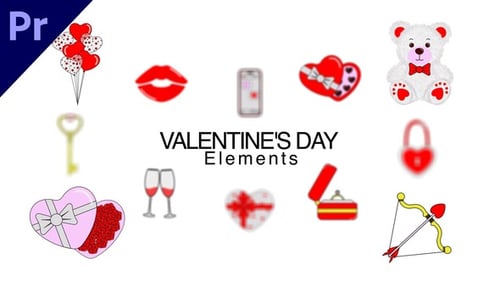 Animated Flat Design Icons for Valentine's Day