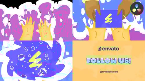 Cartoon Hands Logo for DaVinci Resolve