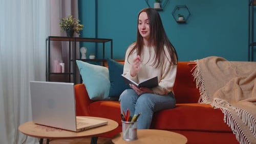 Woman On Video Call Working From Home