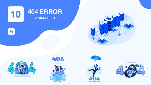 404 Error Animation | Premiere Pro MOGRT