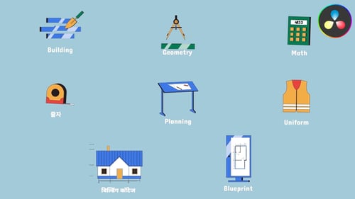 Engineering icons And Titles for DaVinci Resolve