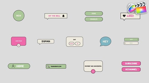 Gadget Interface Icons And Buttons for FCPX