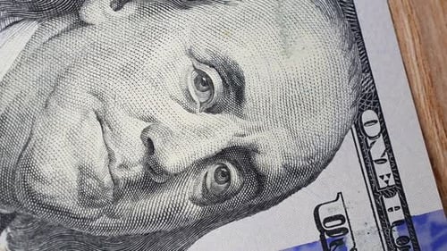 Macro Shot of One Hundred Dollar Bill