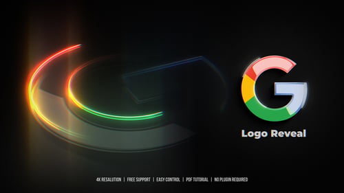 Glowing Light Trails Logo and Text Reveal