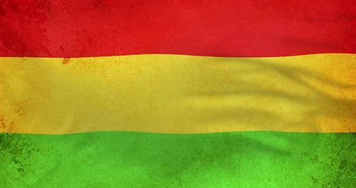 Animated Waving Grunge Flag in Red Yellow Green