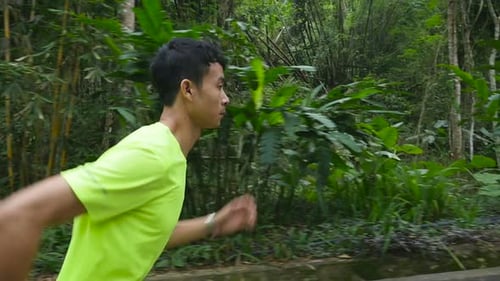 Asian Runner Running