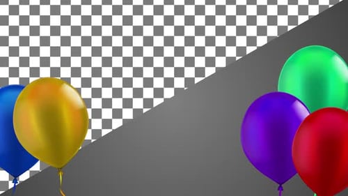 Colorful Balloons Alpha Channel