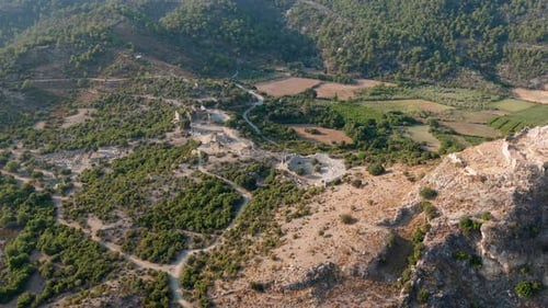 Aerial view of a swamp in Dalyan, Turkey.