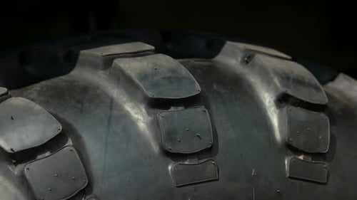 Close Up of a Large Rubber Tire
