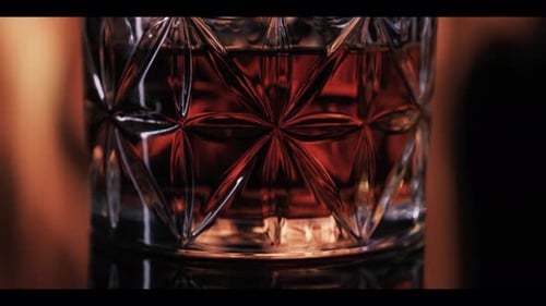 Whiskey in Ornate Glass, Close Up