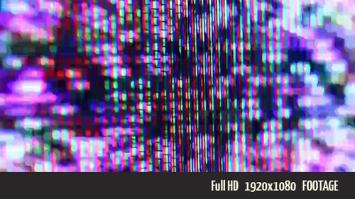Abstract Vibrant Glitch Patterns in Bright Footage