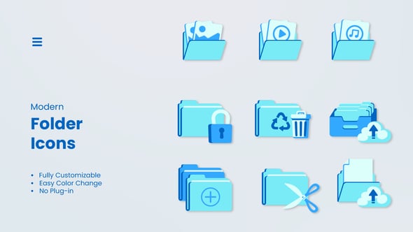 Animated Modern Folder and Document Icons, Elements ft. folder & icon ...