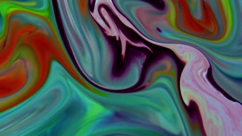 Abstract Colorful Paint Ink Diffusion Galactic Movement