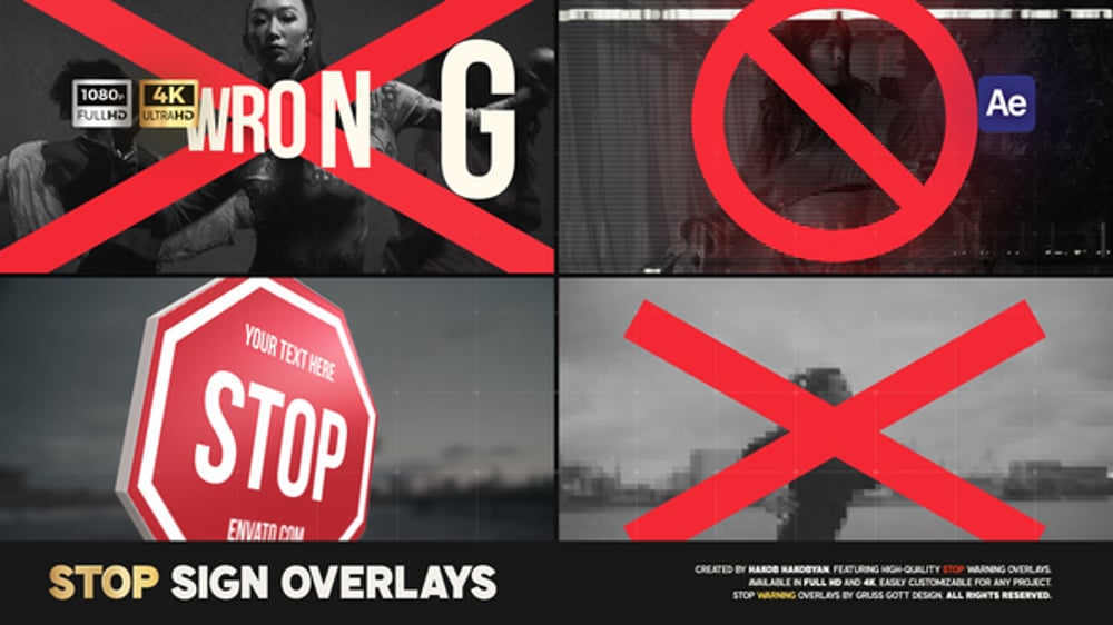 Modern Digital Content Warning and Prohibition Overlays, Elements ft ...