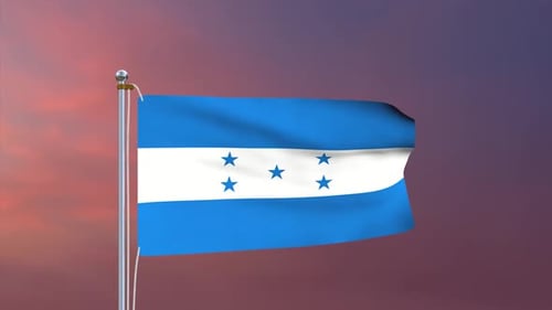 Honduras National Flag Waving Animation