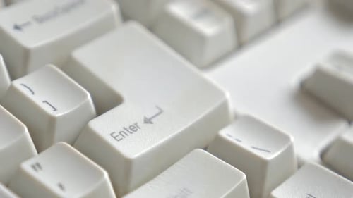 Macro Shot of Computer Keyboard Enter Key