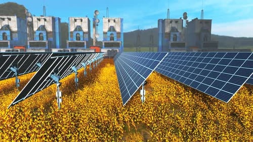 Solarpark auf Wiese