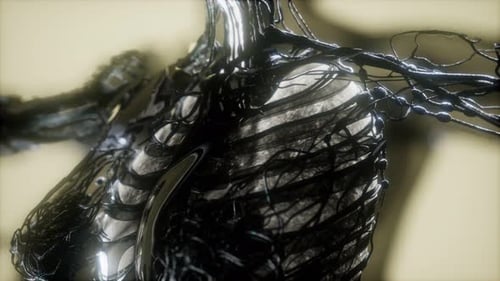 3D Human Thorax Circulatory System Medical Animation