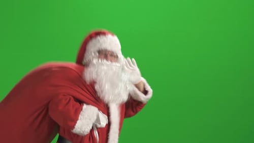 Santa Claus contra la pantalla verde