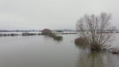 Flooding in the UK Showing Large Areas of the Countryside Flooded in the Winter