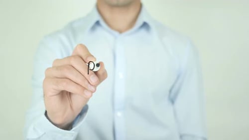 Portfolio Being Written on Glass by Man
