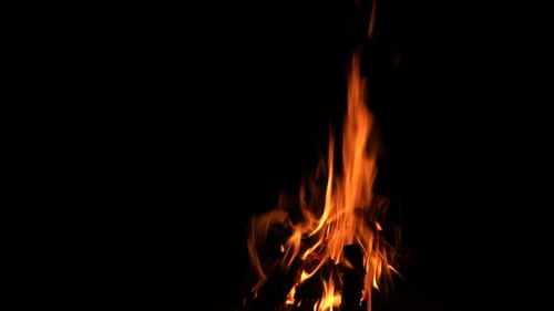 Holzfeuer brennen auf schwarzem Hintergrund 3