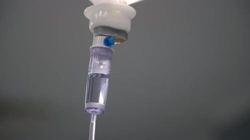 Close Up of Intravenous Drip in Hospital Setting