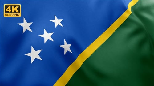 Waving Flag of Solomon Islands Loop Animation