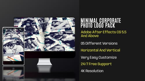 Dynamic Corporate Photo Slideshow with Animated Geometric Graphics
