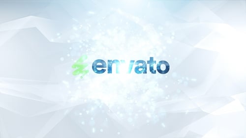 Clean Bright Geometric Logo Reveal with Particle Effects