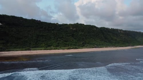 Nyang Nyang Beach cliff parallax with clouds
