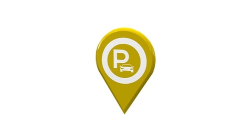 3D Parking Location Pin Drop Animation