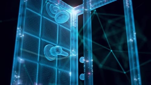 Bath Room Shower Hologram Close Up 4k