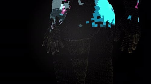 Abstract Digital Human Body Pixelated Technology Loop Animation