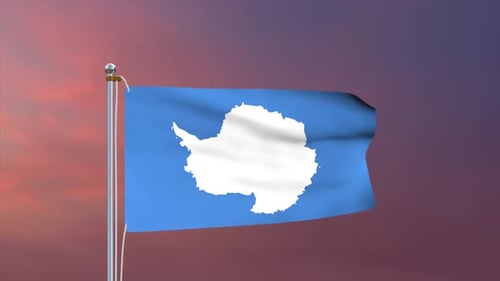 Antarctica Flag Waving in the Wind