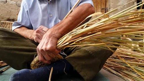 Aerial View Weaving Bamboo
